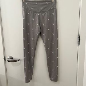 Alala x Carbon38 High Waisted Laurel Embroidered Leggings, Size M, in Silver